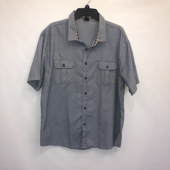 Vese Button Up Adult XXL Mens Multicolor Short Sleeve Cotton Blend Shirt - Picture 1 of 16